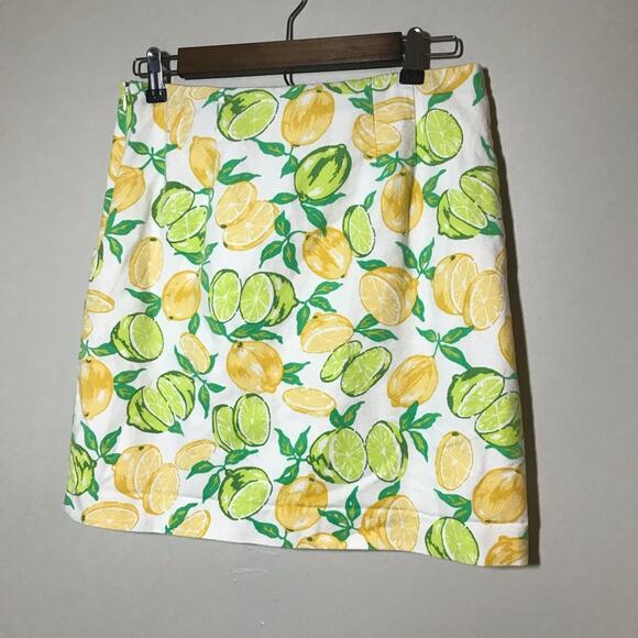 Talbots classic cotton a line sz 6 lemon and lime skirt preppy casual fruit - Picture 5 of 9